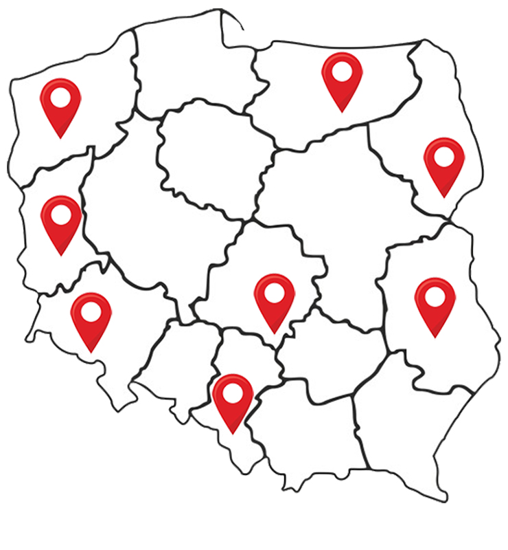 Od 2 - 10-ciu lokalizacji